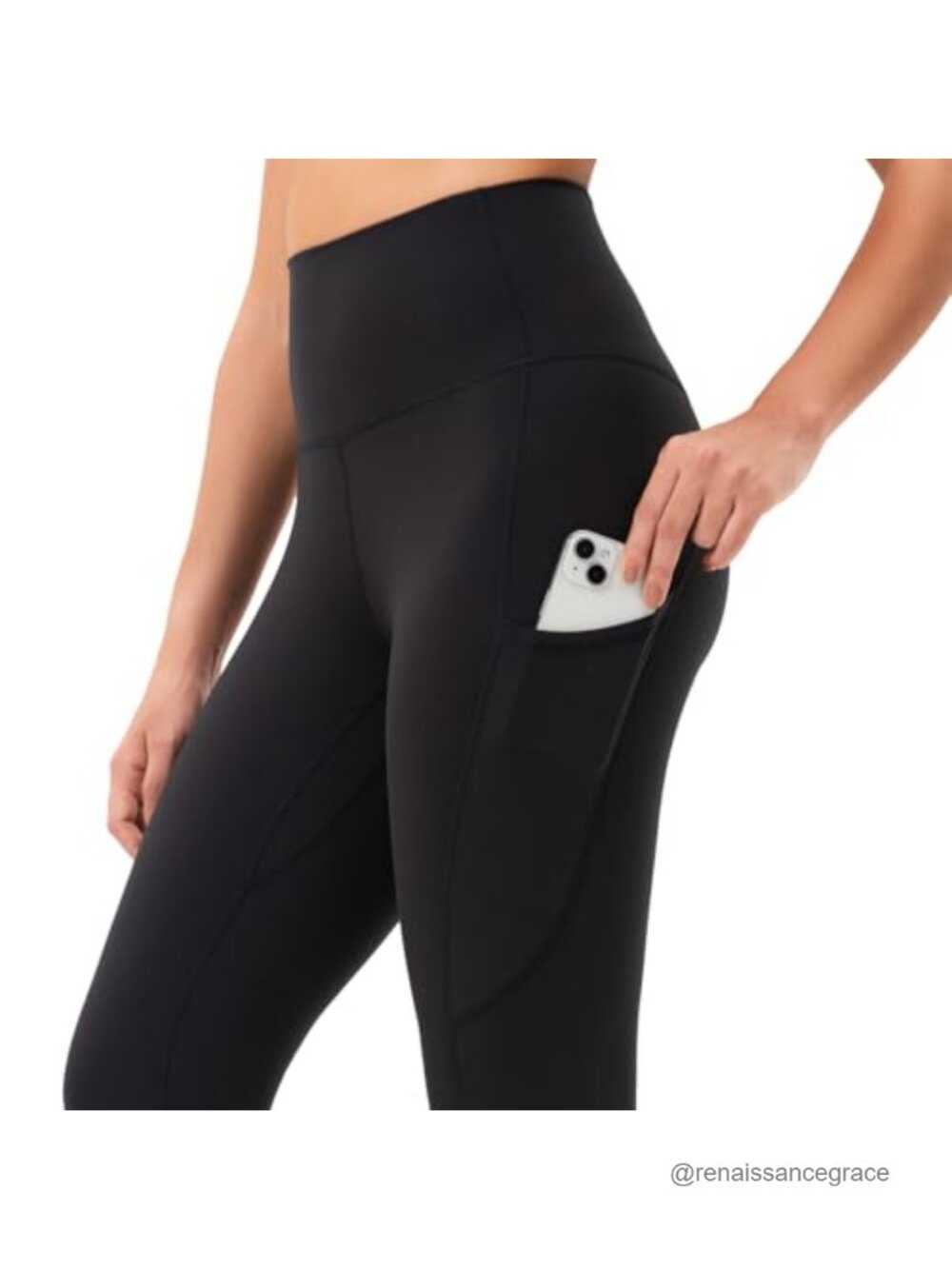 High Waisted Yoga Leggings with Pockets 25" Inseam 4-Way Stretch